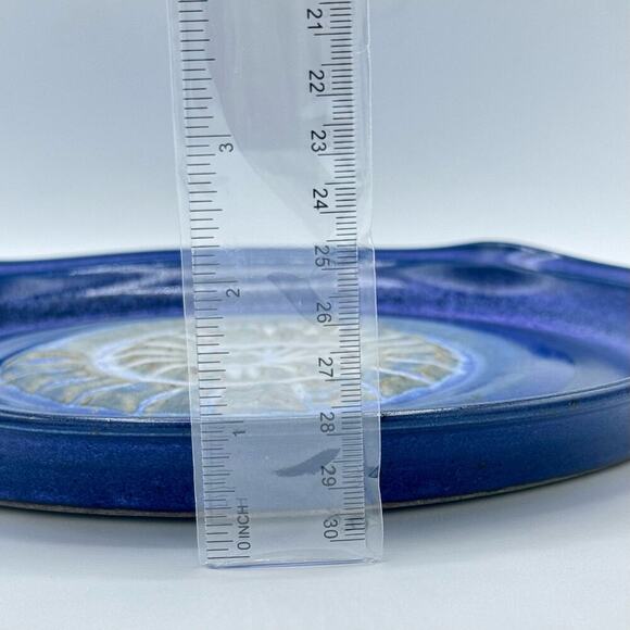 Scott Martin Signed Stoneware Pottery Plate Spiral Nautilus blue/purple 10”‎ - Picture 10 of 10